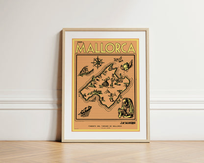 Viaje a Mallorca Map, 1928 (Yellow).