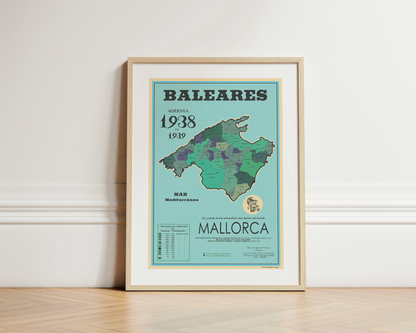 Mapa de Producción de la Almendra, Mallorca, 1938-39