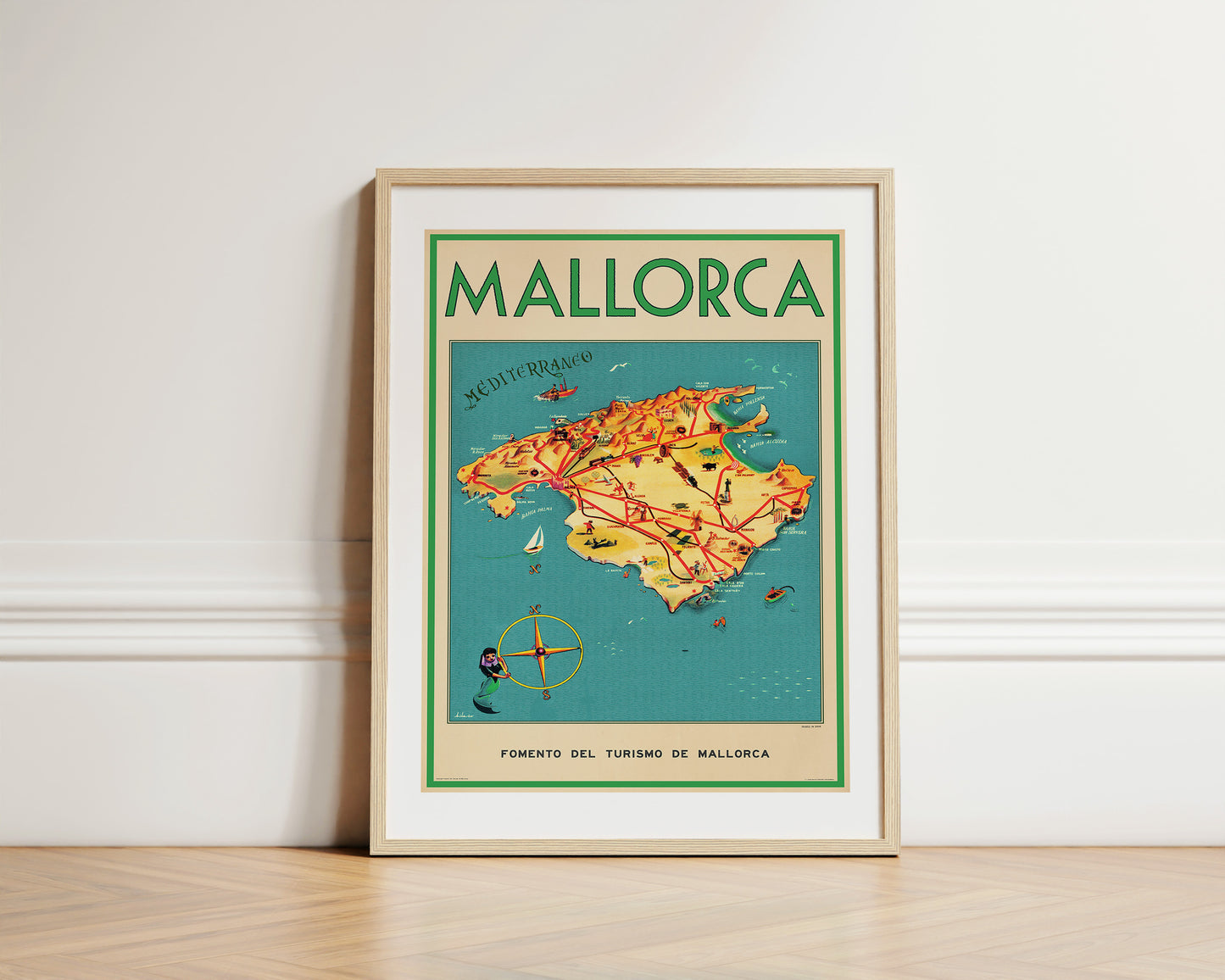 Mapa de Mallorca, 1950s. [Mediterráneo]