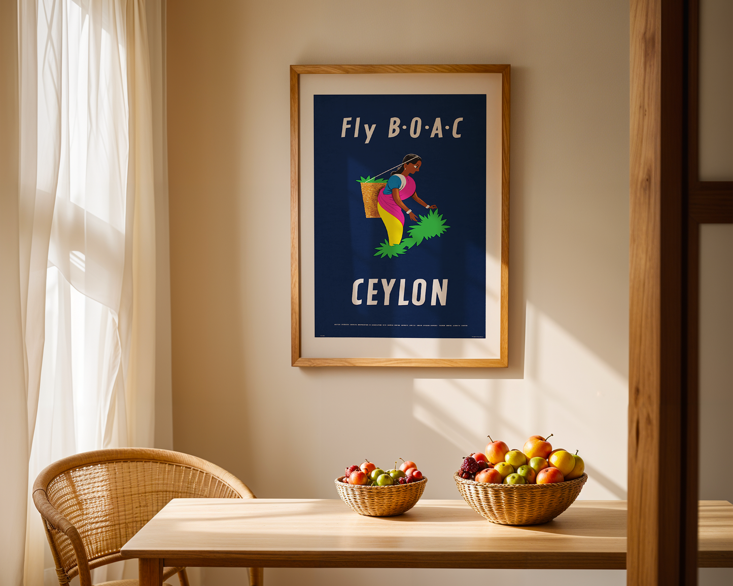 Fly B.O.A.C To Ceylon, Tea Picker, 1953.