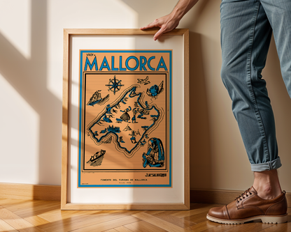 Viaje a Mallorca Map, 1928 (Blue).