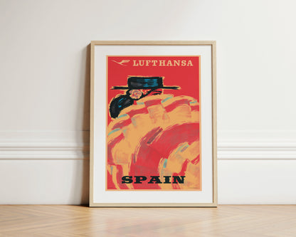 Lufthansa, Spain, 1950s [Carmen, Barcelona] (Red).