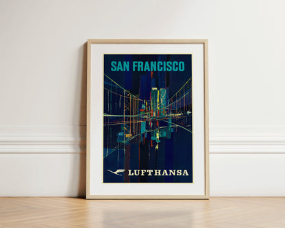 Lufthansa, San Francisco, 1960s [Oakland Bay Bridge].