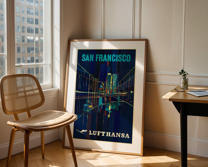 Lufthansa, San Francisco, 1960s [Oakland Bay Bridge].