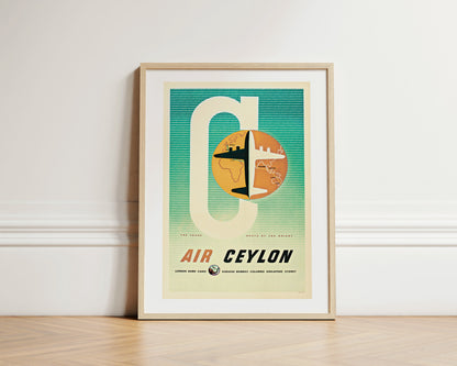 "Big C” [White] London - Rome - Cairo - Karachi - Ceylon - Sydney Via Air Ceylon 1953.