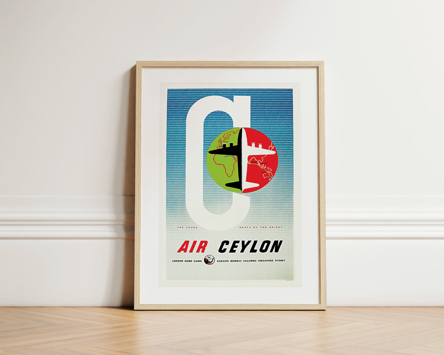 "Big C” [White] London - Rome - Cairo - Karachi - Ceylon - Sydney Via Air Ceylon 1953.