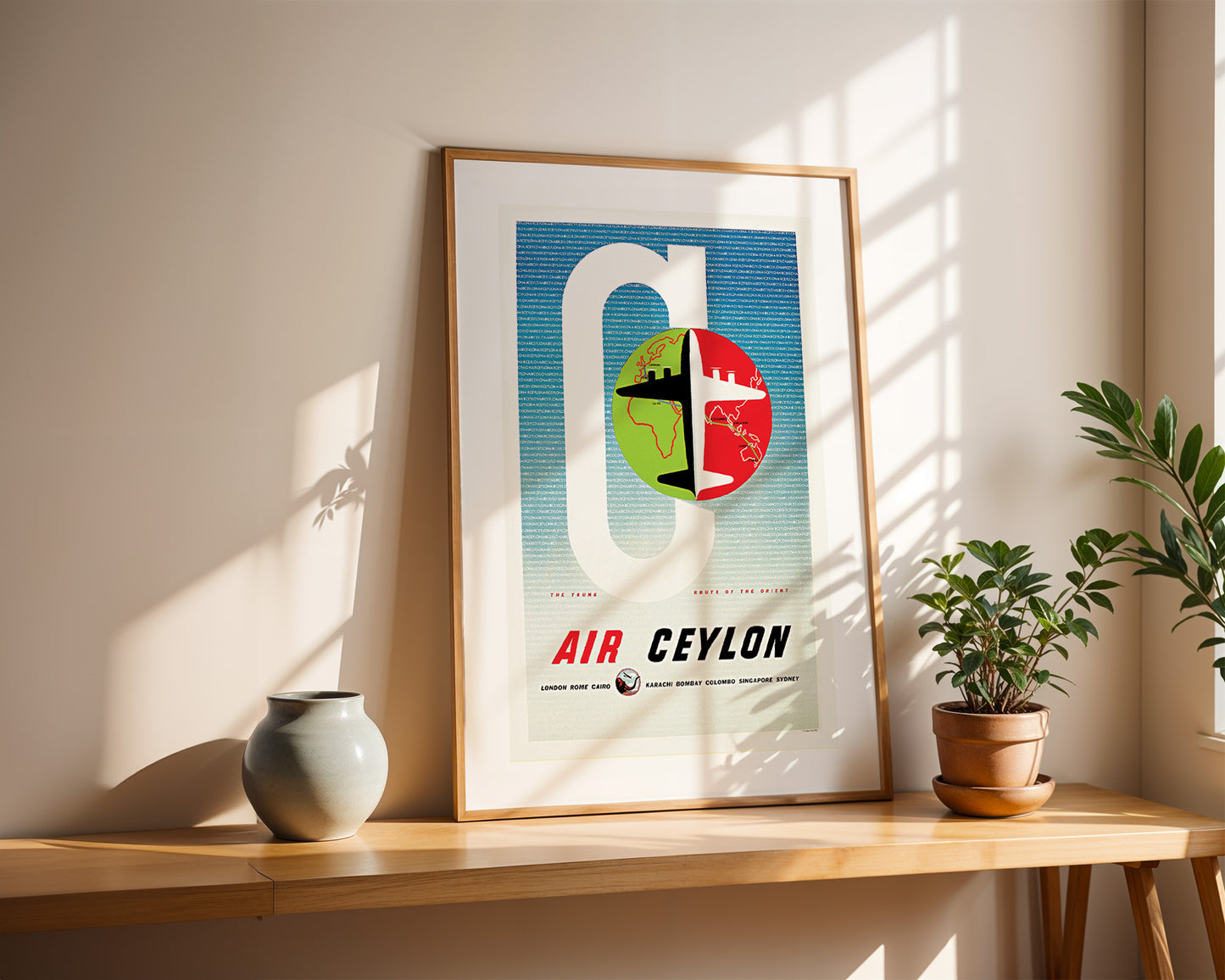 "Big C” [White] London - Rome - Cairo - Karachi - Ceylon - Sydney Via Air Ceylon 1953.
