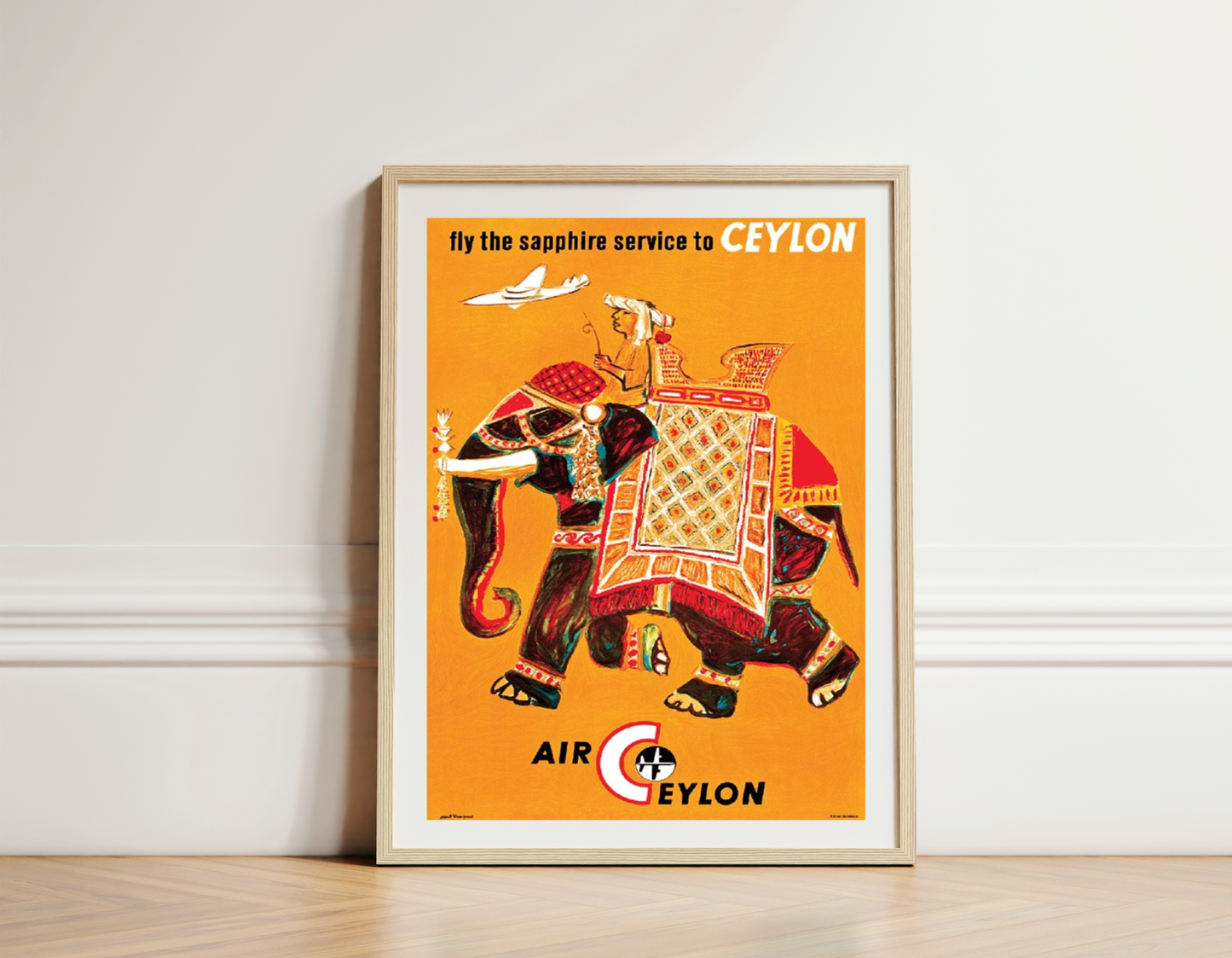Sapphire Elephant, 'Fly The Sapphire Service To Air Ceylon', 1955.