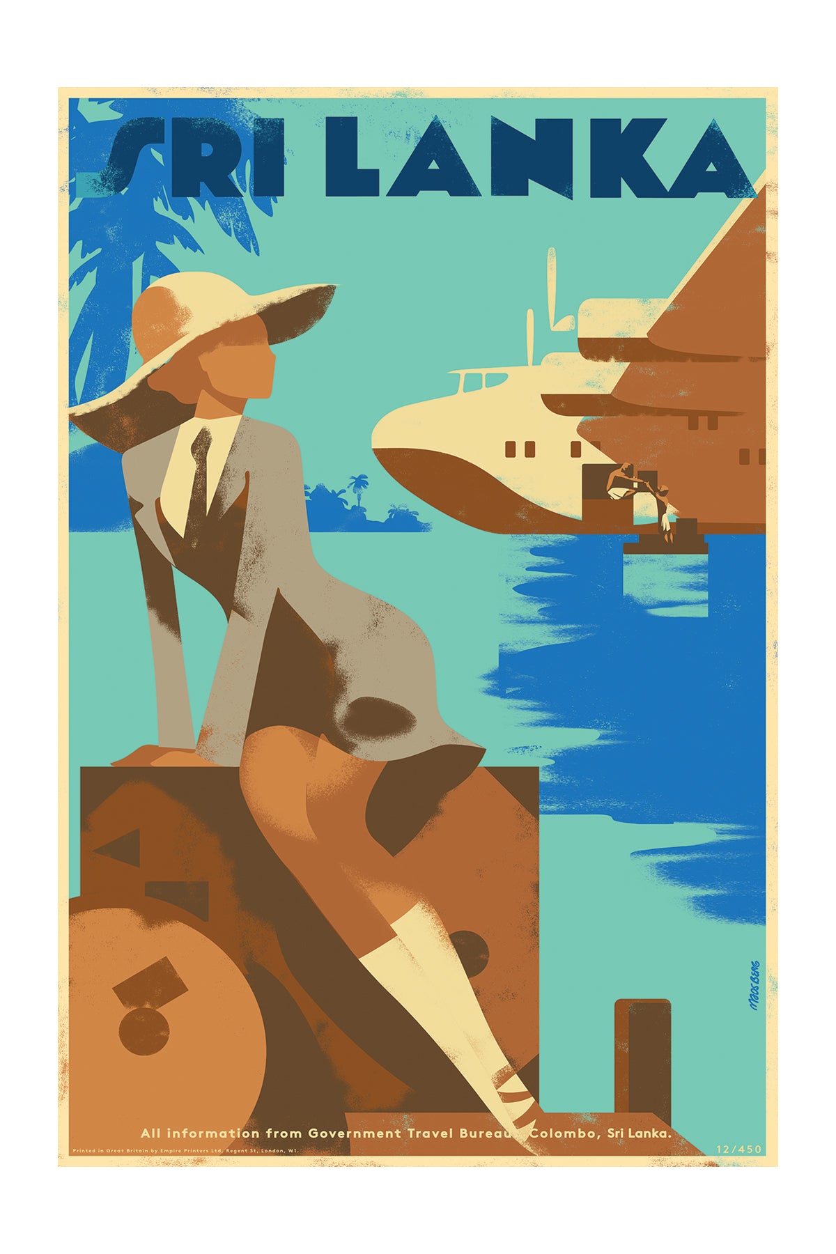 Sri Lanka (Azure) - Koggala Lake, Via The Clipper Trans Ocean Service Australia - Ceylon - Britain.