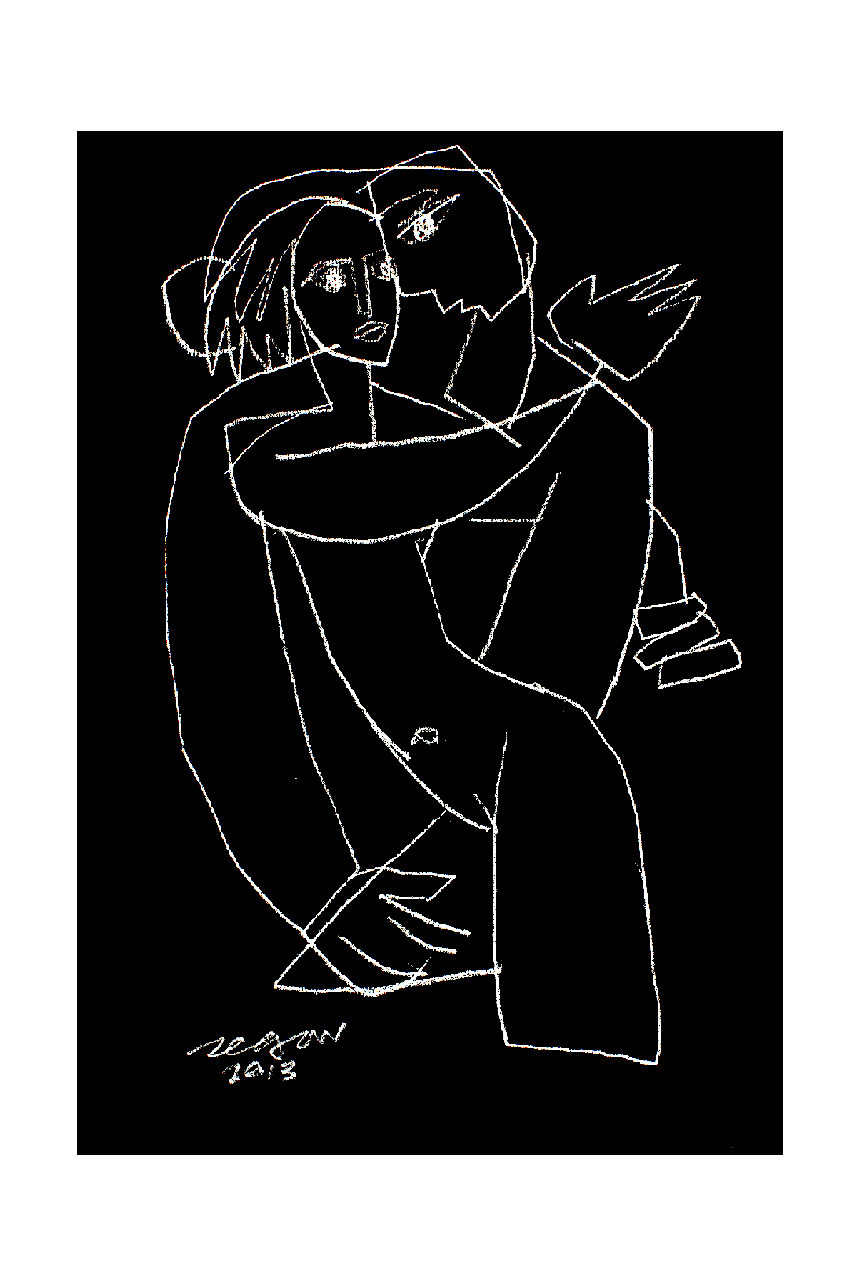 Lovers (Black Illustration), 1990s.