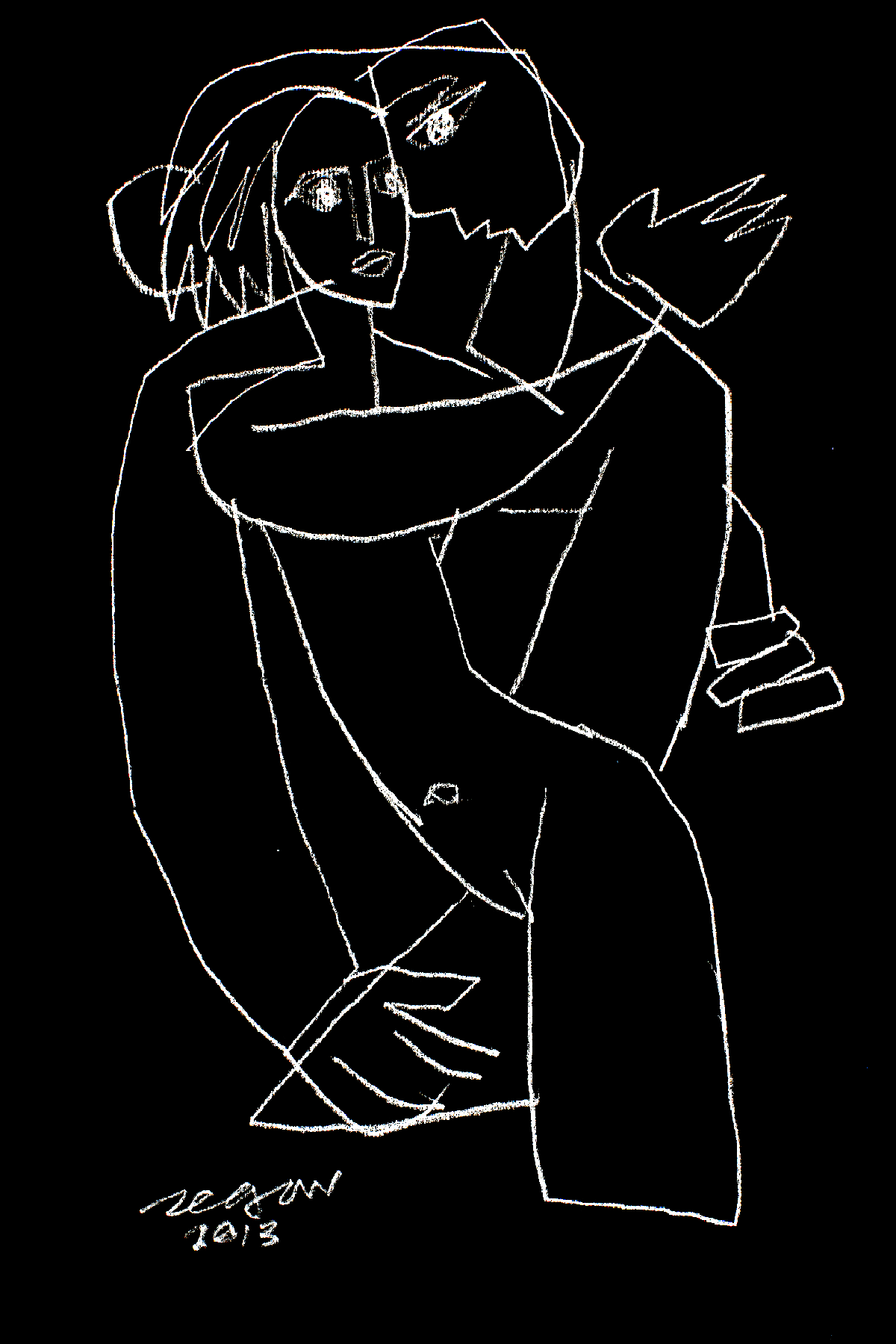 Lovers (Black Illustration), 1990s.
