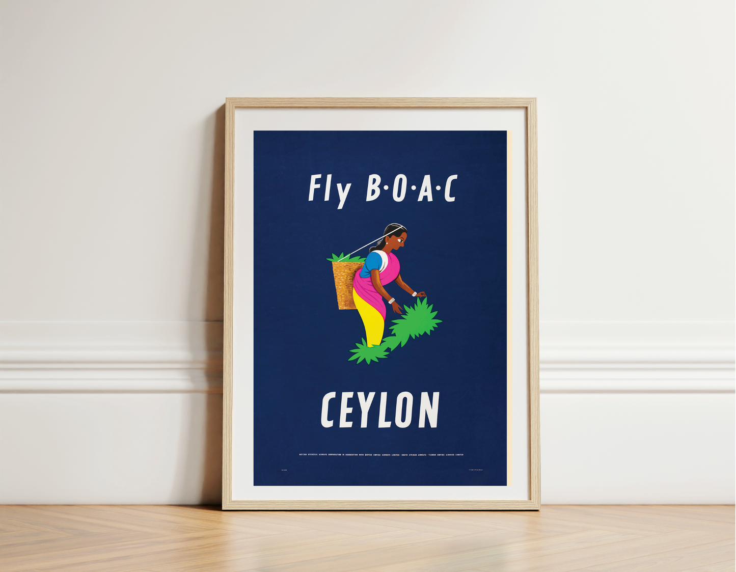Fly B.O.A.C To Ceylon, Tea Picker, 1953.