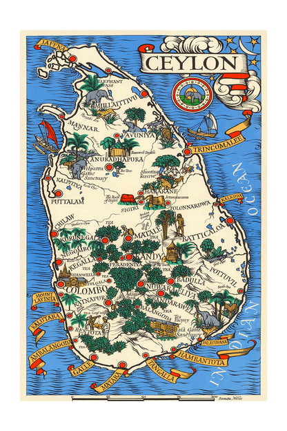 Ceylon Tea Map. [A Great Industry - Where Our Tea Comes From, 1937]