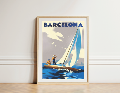 Amantes en Velero (Clase Q), Mar Mediterráneo, Barcelona.