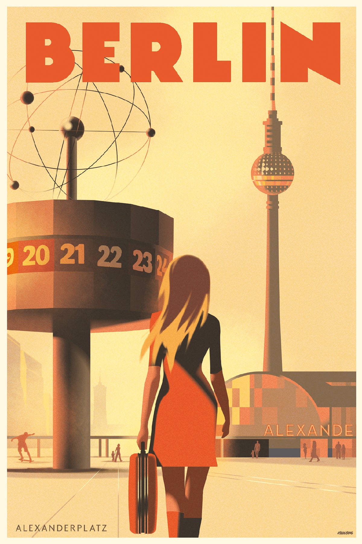 Alexa in Alexanderplatz, Berlin, Germany. [World Clock / Urania-Weltzeituhr & TV Tower]