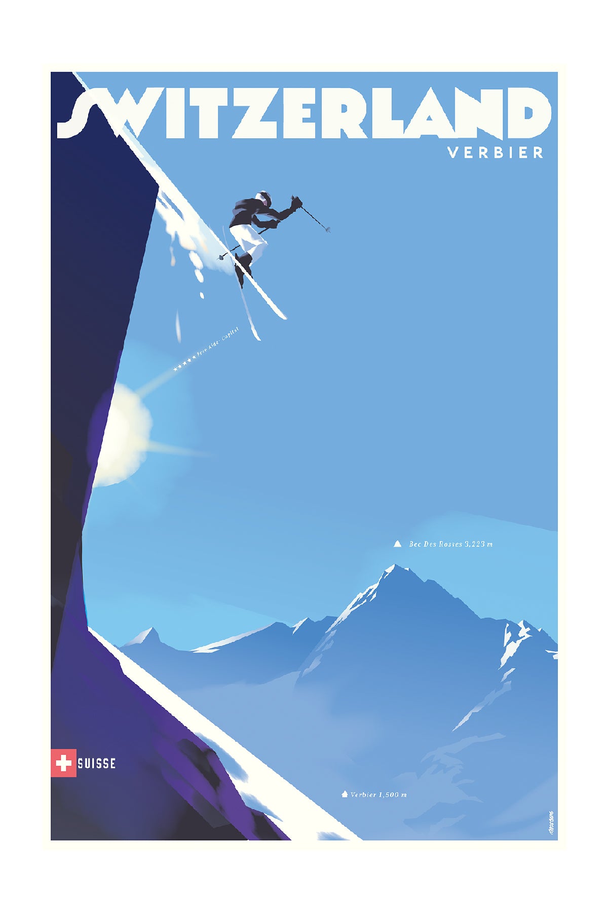 Ski Jumping, Verbier, Switzerland.