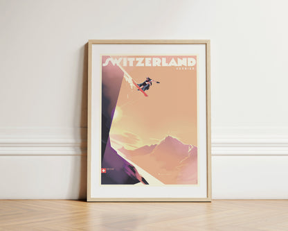 Snowboarding, Verbier, Switzerland.
