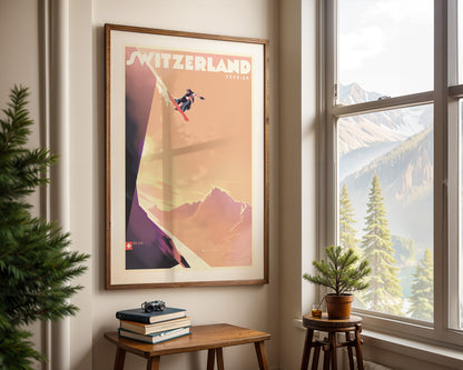 Snowboarding, Verbier, Switzerland.