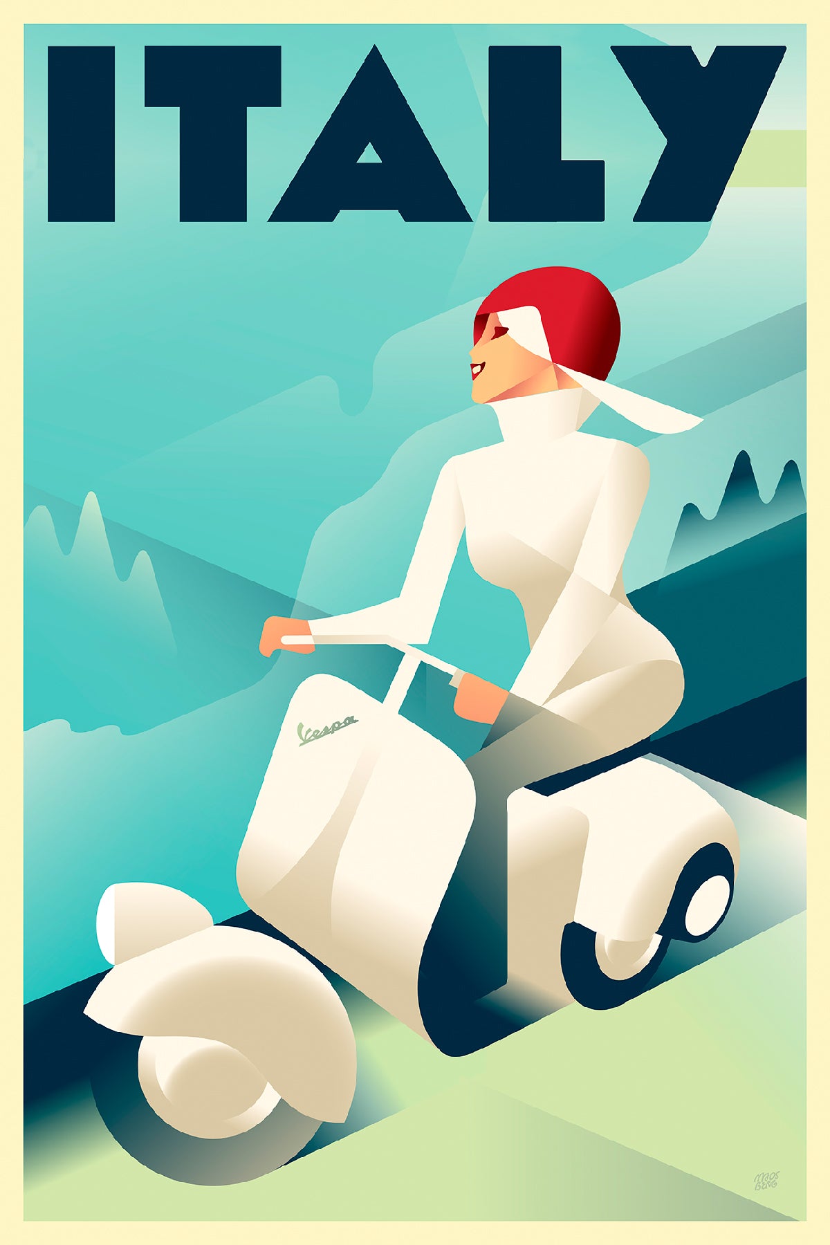 Free! ハイスピ タペストリー & ワイドポスター Scooter Rider, Italy. [Vespa] – Stick No Bills