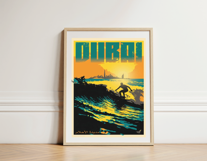 Surf at Sunset Beach, Dubai, City of Dreams, UAE.