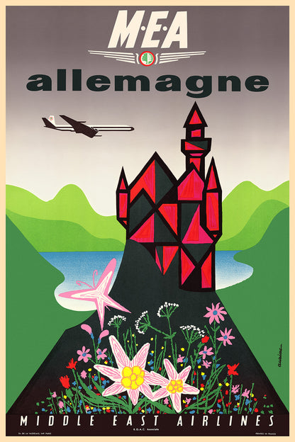 M.E.A. Allemagne, Middle East Airlines, 1960s.