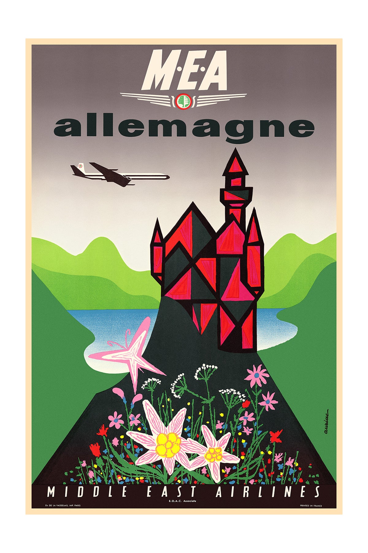 M.E.A. Allemagne, Middle East Airlines, 1960s.