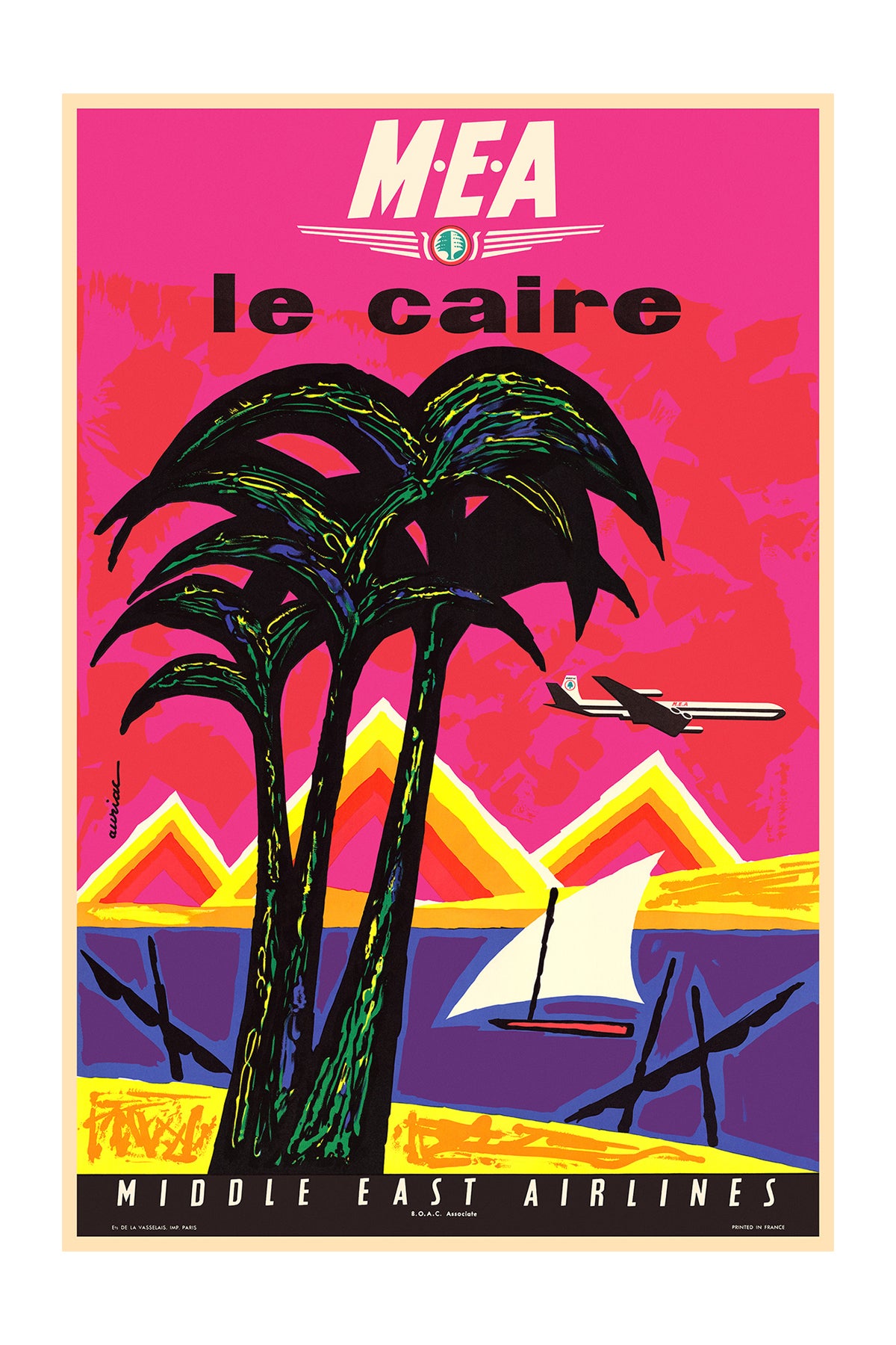 M.E.A. Le Caire, Middle East Airlines, 1960s.