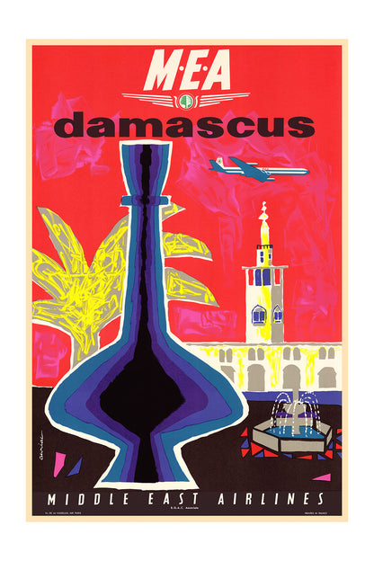 M.E.A. Damascus, Middle East Airlines, 1960s.