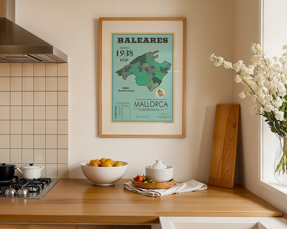 Mapa de Producción de la Almendra, Mallorca, 1938-39