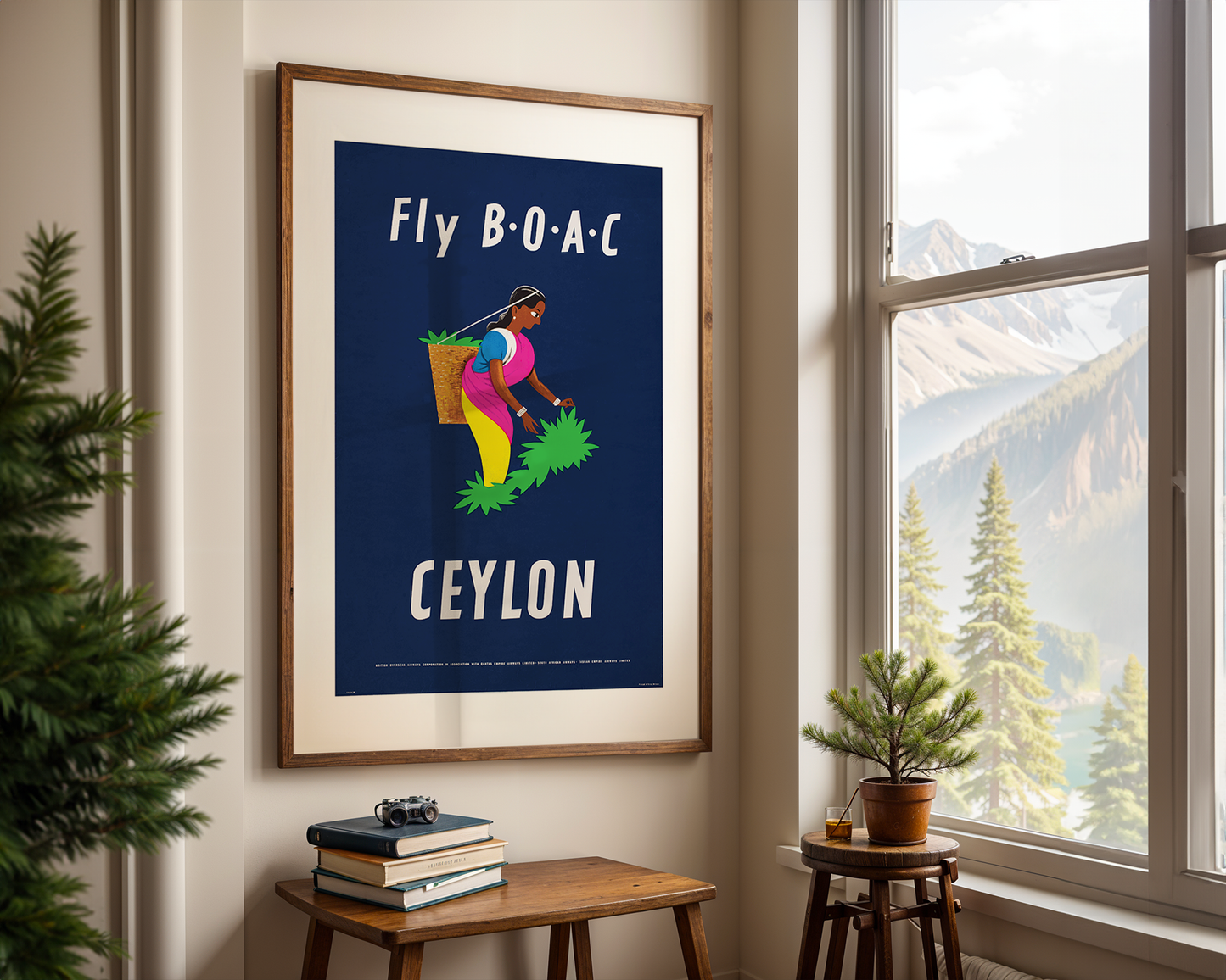 Fly B.O.A.C To Ceylon, Tea Picker, 1953.