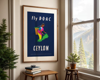 Fly B.O.A.C To Ceylon, Tea Picker, 1953.