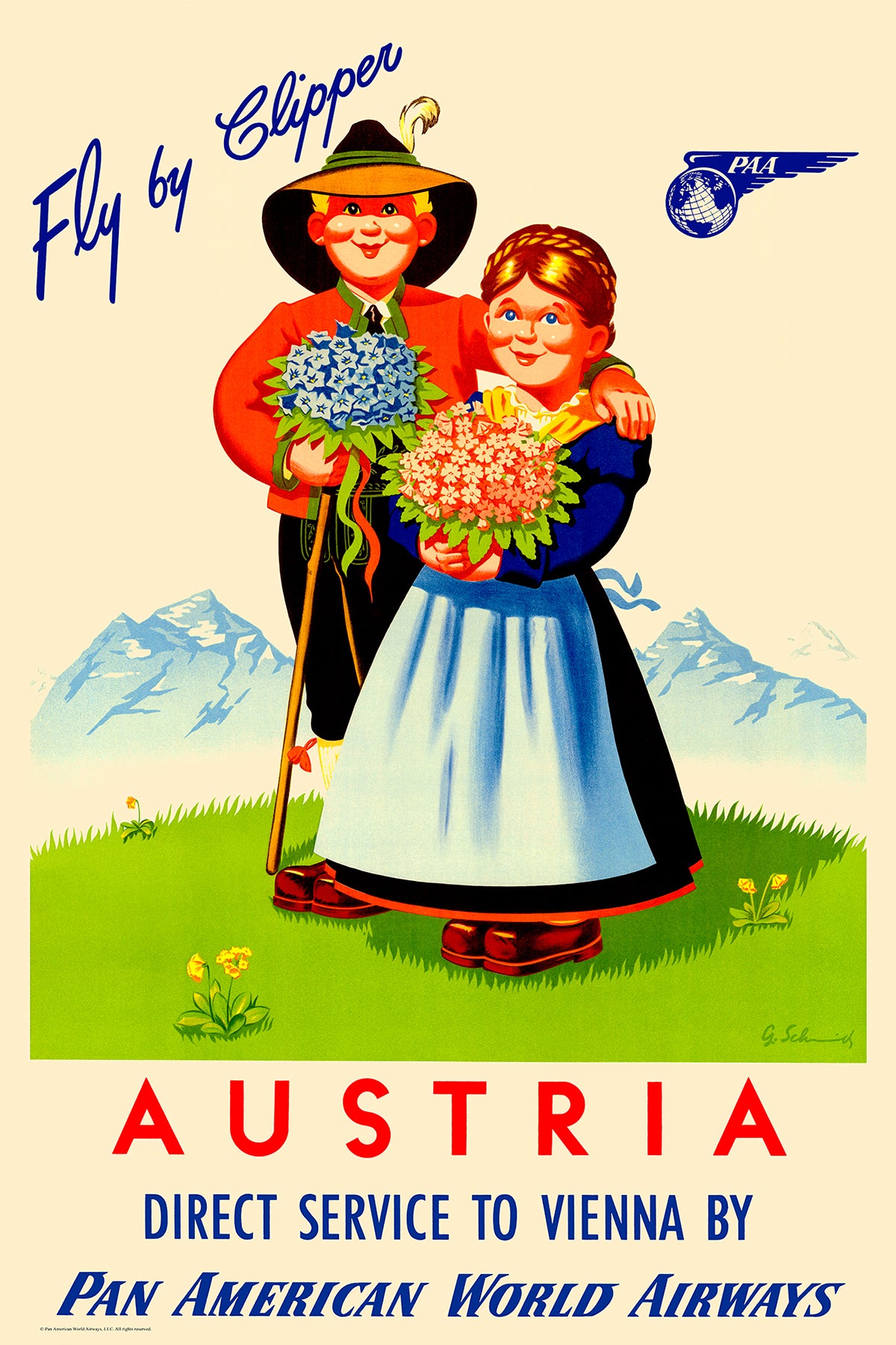 Austria, Pan American, 1950s. [Dirndl]