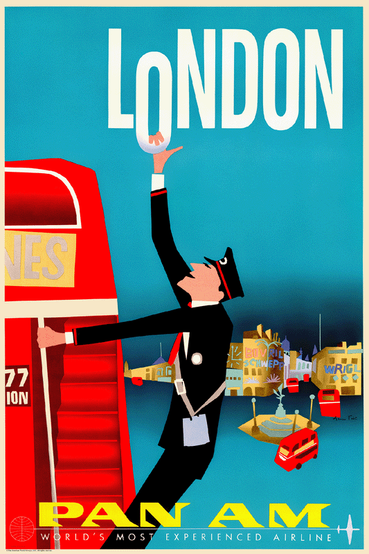 London, Pan American, 1950s [Red Double Decker].