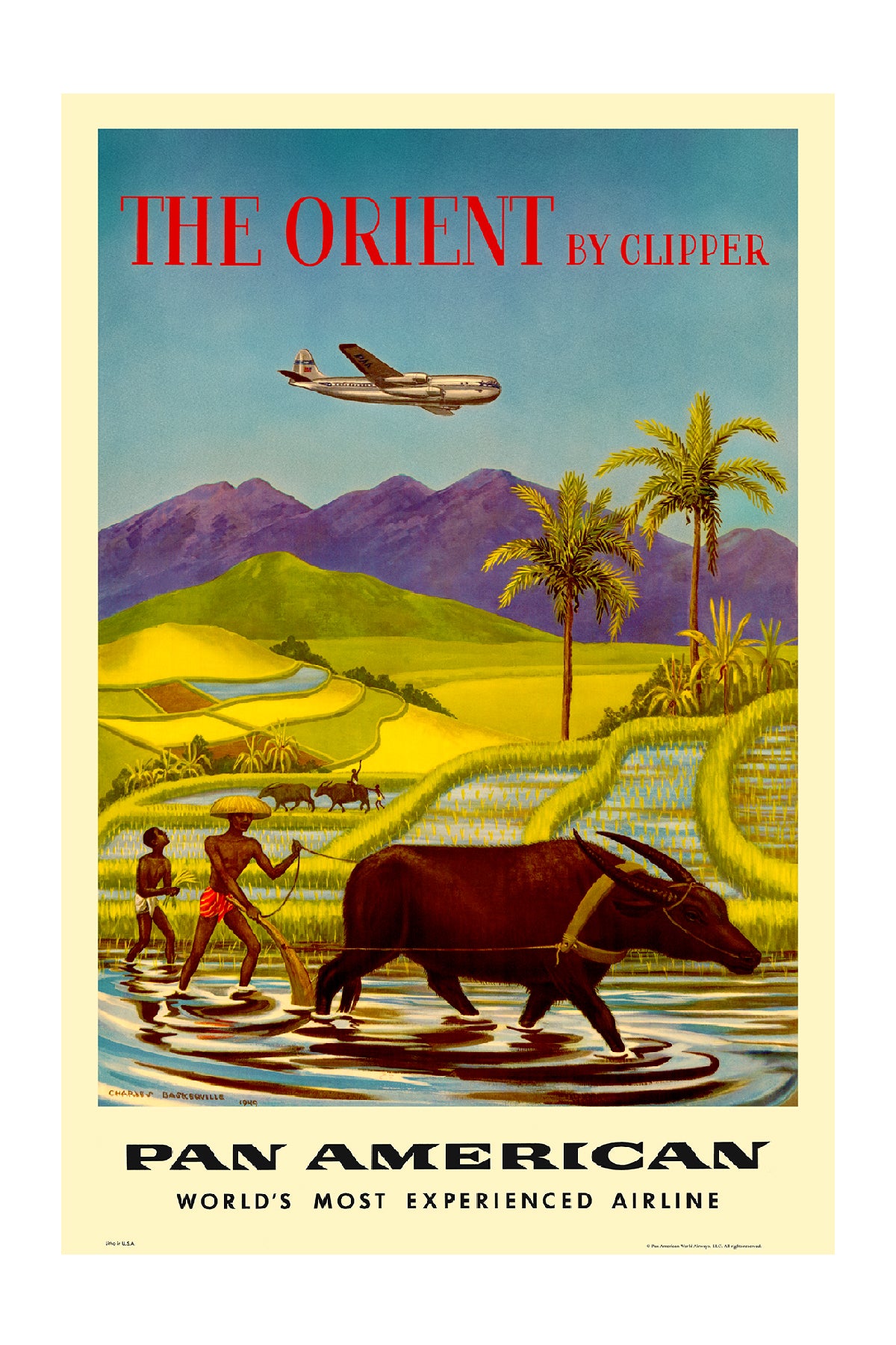 l'Affiche Orientaliste/ビンテージポスター オリエンタル The Orient, Pan American, 1950s. [Water Buffalo] – Stick No Bills
