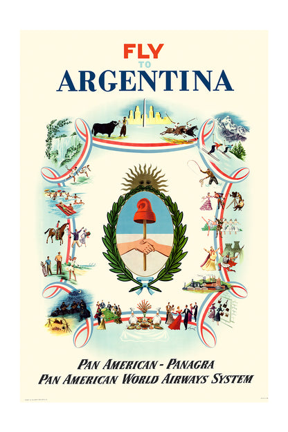 Fly to Argentina, Pan American - Panagra, c.1950.