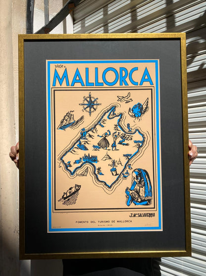 Viaje a Mallorca Map, 1928 (Blue).