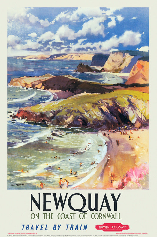 Newquay, on the Coast of Cornwall, 1950. [British Railway]