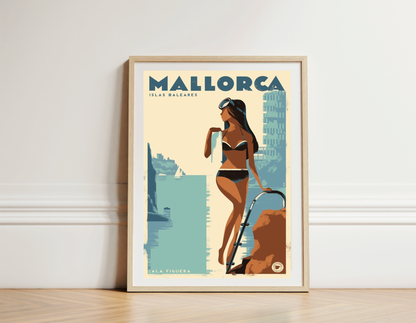 La Nadadora, Cala Figuera, Mallorca, Islas Baleares, 1950s.