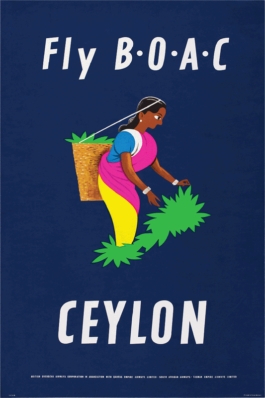 Fly B.O.A.C To Ceylon, Tea Picker, 1953.