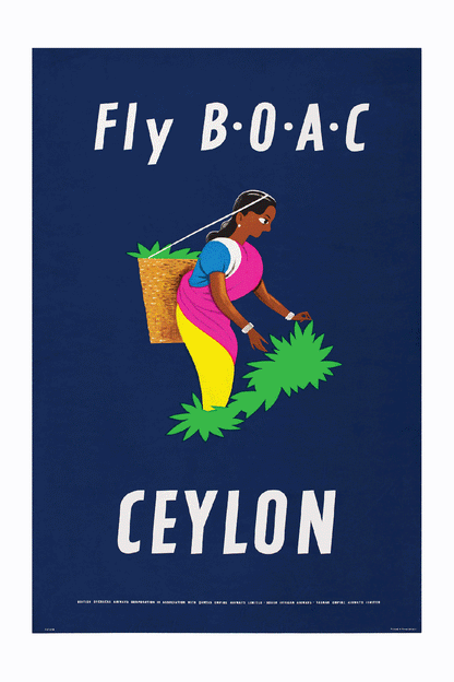 Fly B.O.A.C To Ceylon, Tea Picker, 1953.