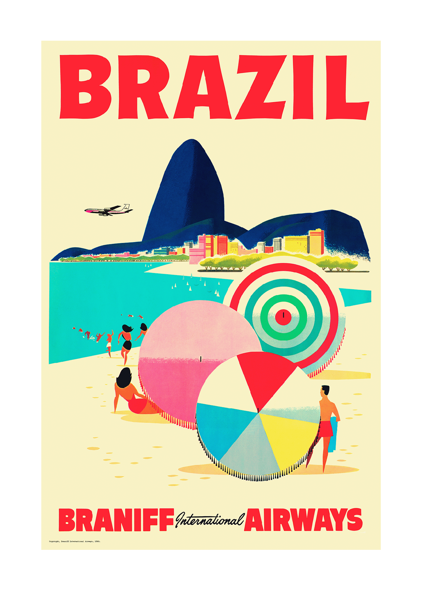 Brazil, Braniff International Airways, 1950s [Sugar Loaf]
