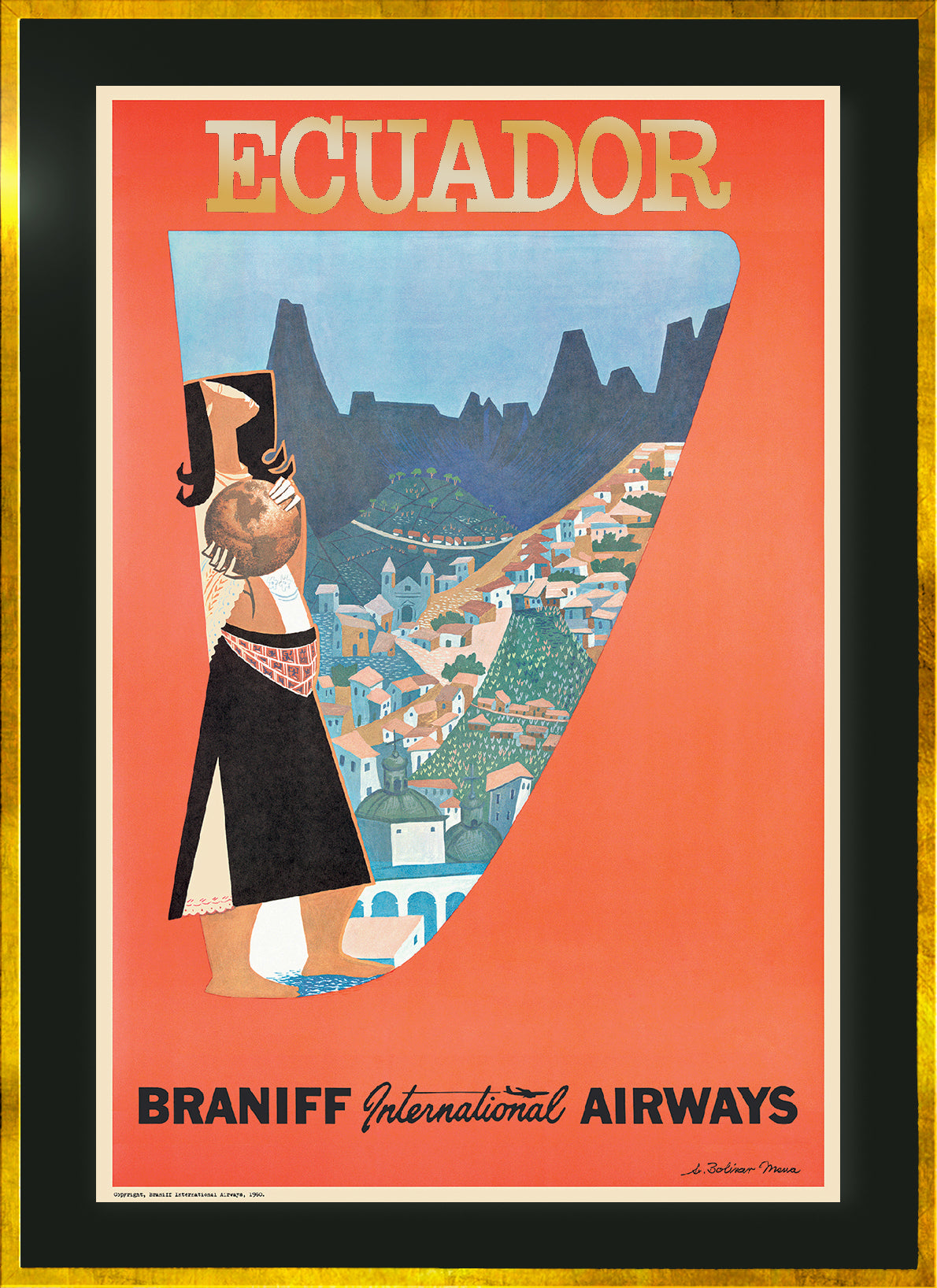 Ecuador, Braniff International Airways, 1960s [World globe].