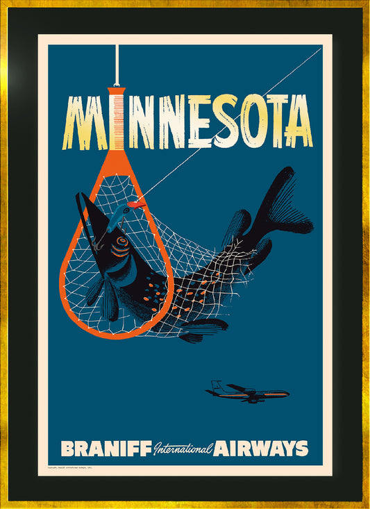 Minnesota, Braniff International Airways, 1960s [Fish in the net].
