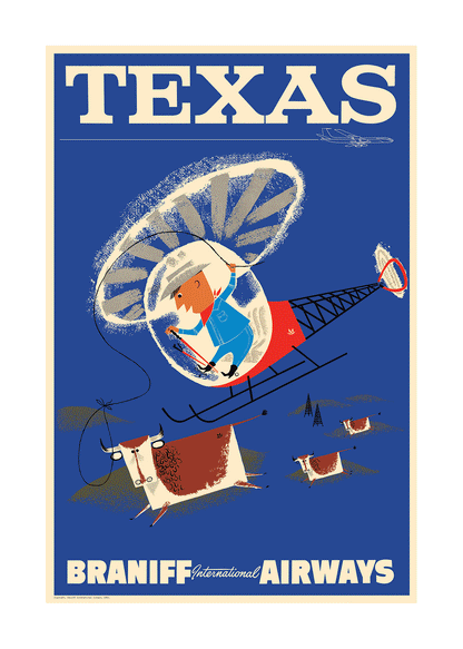 Texas, Braniff International Airways, 1950s [Heli Cowboy].