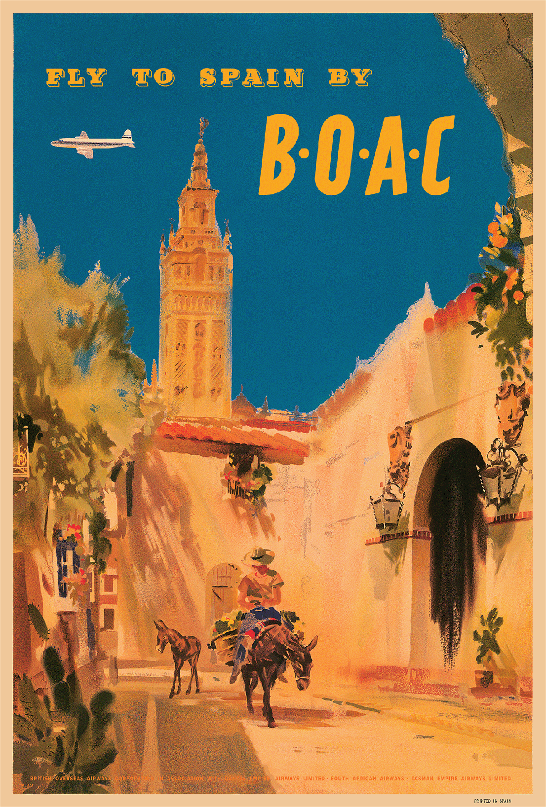 Fly To Spain By B.O.A.C., 1950s, Santa Maria de la Sede de Sevilla.