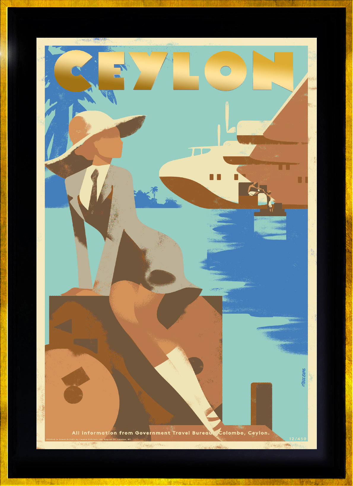 Ceylon (Azure) - Koggala Lake, Via The Clipper Trans Ocean Service Australia - Ceylon - Britain, 1940s.