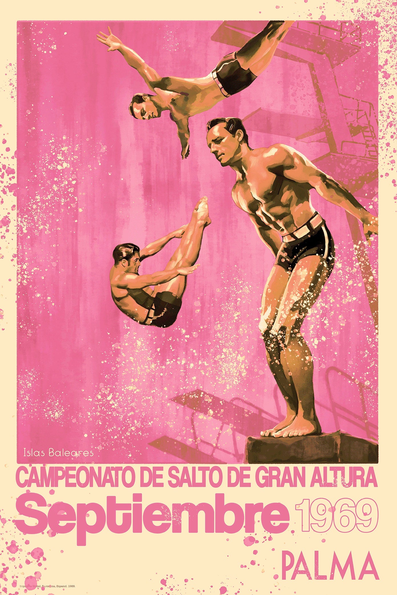 Salto 1960, Palma de Mallorca, Islas Baleares, 1960s (Pink).