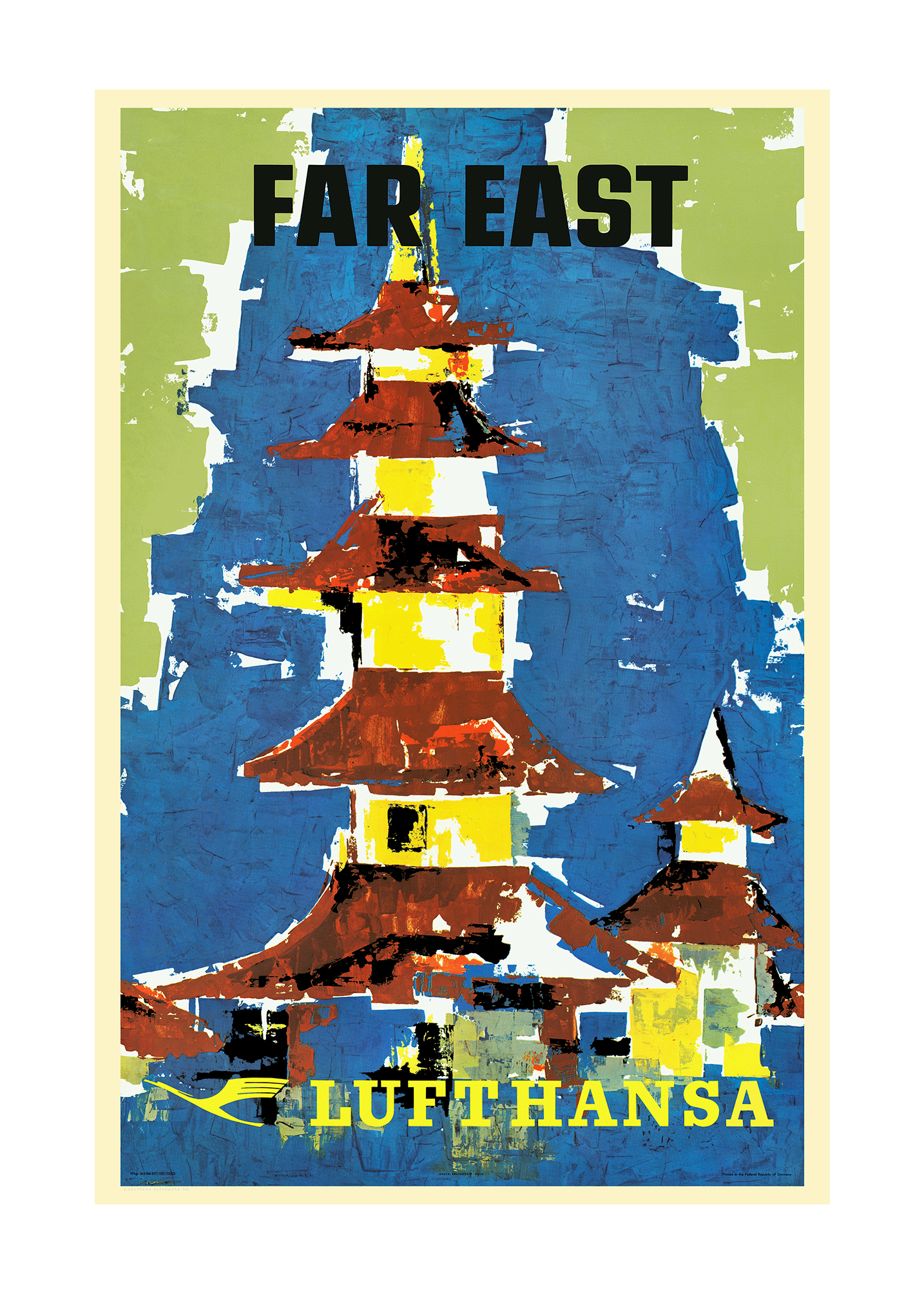 Lufthansa, Far East, 1960s [Pagoda].