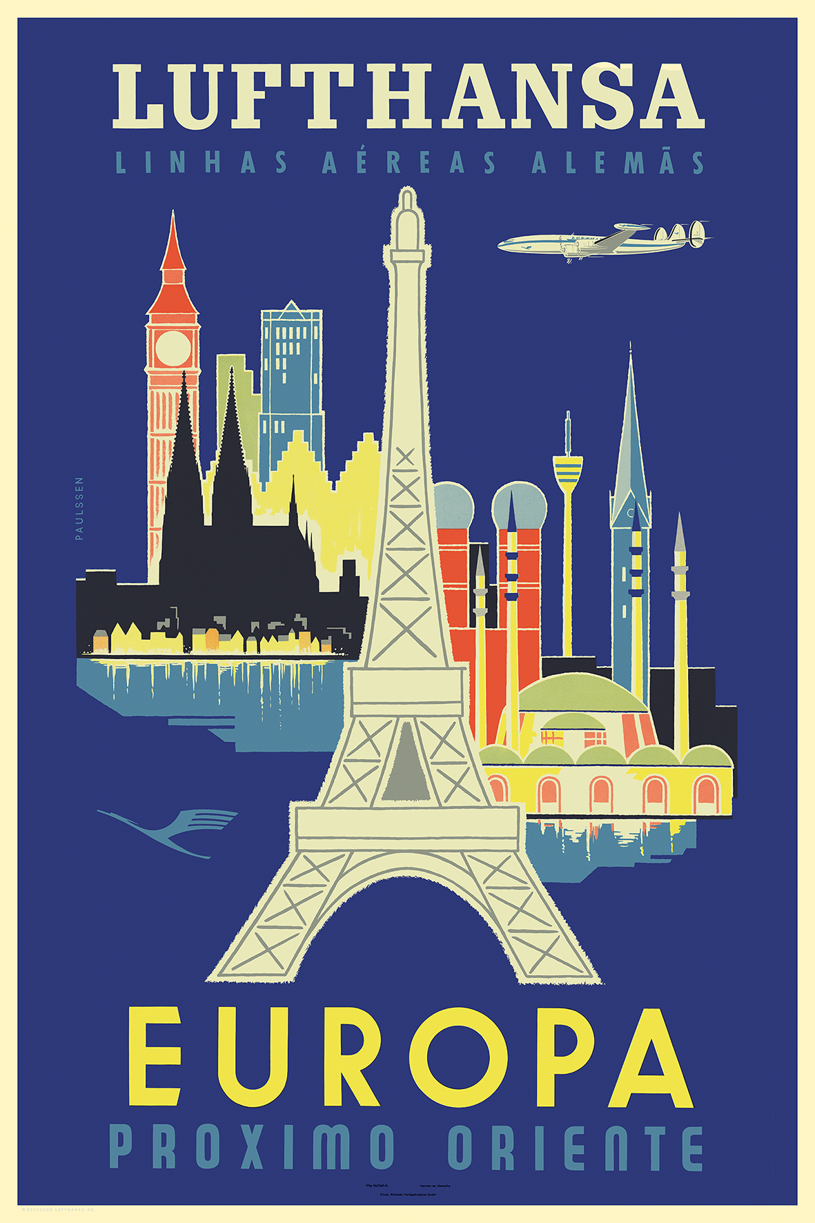 Lufthansa, Europa, 1960s [Tour Eiffel].