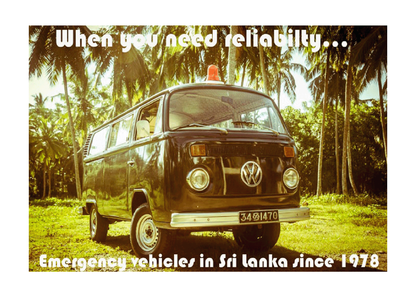 Volkswagen Ambulance (When You Need Raliyability), 1970s.